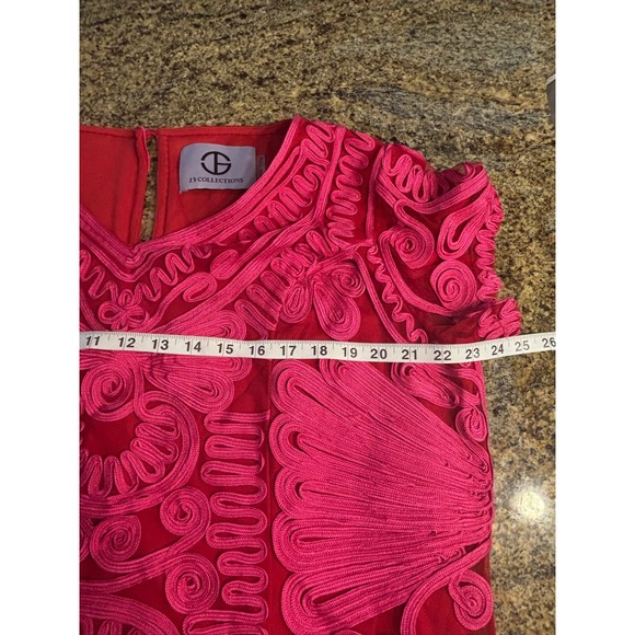 JS Collections Embroidered Midi Dress Special Occasion Party Cocktail Size 22W - Picture 6 of 10
